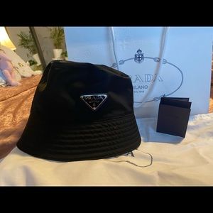 Prada Re-Nylon black bucket hat